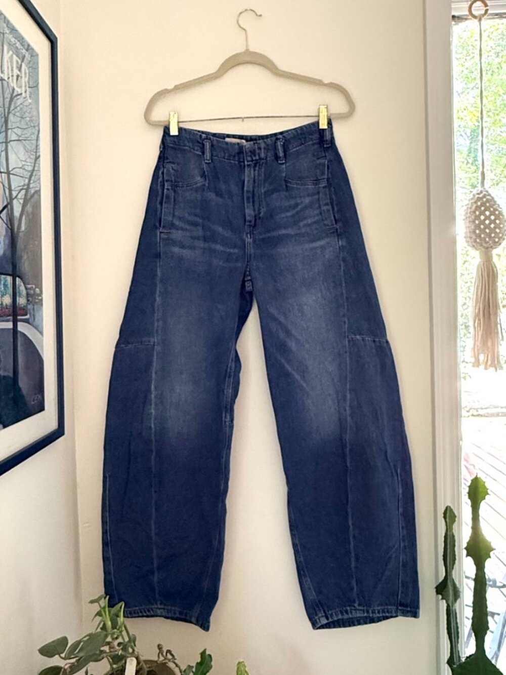 Pilcro Anthropologie Georgia Full‎ Length High Rise Barrel Jeans - Size 27 - Picture 2 of 10